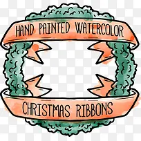 水彩矢量圣诞节飘带-空若网 水彩矢量圣诞节飘带-空若网