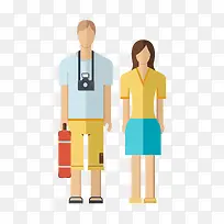 矢量扁平化旅游情侣-空若网 矢量扁平化旅游情侣-空若网