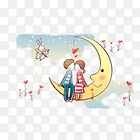 手绘情侣插画-空若网 手绘情侣插画-空若网