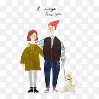 卡通手绘情侣-空若网 卡通手绘情侣-空若网