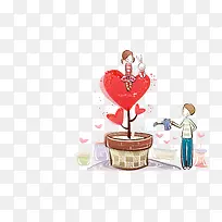 手绘情侣插画-空若网 手绘情侣插画-空若网