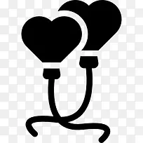 心形的气球图标-空若网 心形的气球图标-空若网