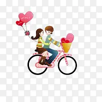 卡通情侣骑单车-空若网 卡通情侣骑单车-空若网