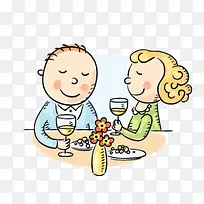 约会手绘卡通情侣-空若网 约会手绘卡通情侣-空若网