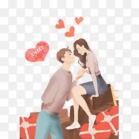 卡通接吻情侣-空若网 卡通接吻情侣-空若网