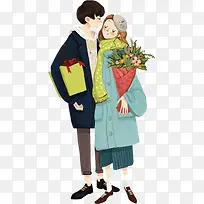 卡通海报插画情侣-空若网 卡通海报插画情侣-空若网