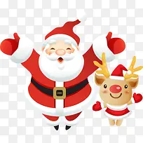 圣诞老人小鹿png矢量素材-空若网 圣诞老人小鹿png矢量素材-空若网