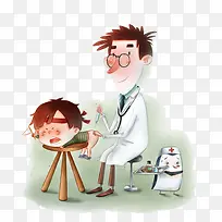 医生打针插画-空若网 医生打针插画-空若网