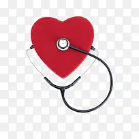 红色爱心听诊器-空若网 红色爱心听诊器-空若网