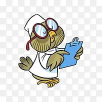 卡通手绘医生鹦鹉-空若网 卡通手绘医生鹦鹉-空若网