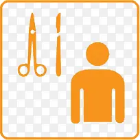 手术医生橙色医院图标-空若网 手术医生橙色医院图标-空若网