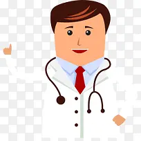 卡通男医生举手指-空若网 卡通男医生举手指-空若网