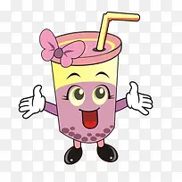卡通手绘奶茶插画-空若网 卡通手绘奶茶插画-空若网