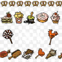 矢量手绘甜品食物-空若网 矢量手绘甜品食物-空若网