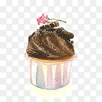 水彩纸杯巧克力蛋糕-空若网 水彩纸杯巧克力蛋糕-空若网