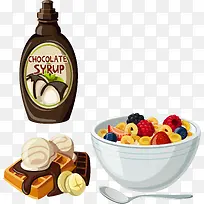 矢量水果沙拉巧克力食品餐饮-空若网 矢量水果沙拉巧克力食品餐饮-空若网