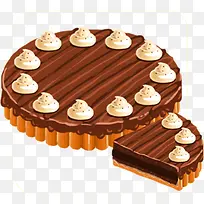 手绘巧克力蛋糕插画-空若网 手绘巧克力蛋糕插画-空若网