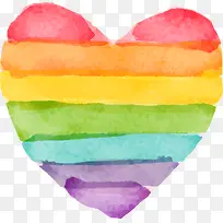 情人节多彩水彩爱心-空若网 情人节多彩水彩爱心-空若网