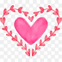 情人节红色水彩爱心-空若网 情人节红色水彩爱心-空若网