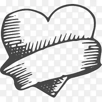 黑色爱心手绘-空若网 黑色爱心手绘-空若网