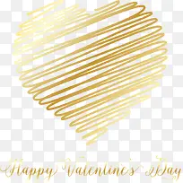 情人节金色手绘爱心-空若网 情人节金色手绘爱心-空若网