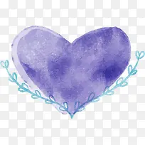 情人节蓝色水彩爱心-空若网 情人节蓝色水彩爱心-空若网