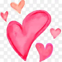 情人节红色水彩爱心-空若网 情人节红色水彩爱心-空若网
