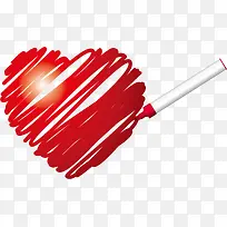 情人节红色手绘爱心-空若网 情人节红色手绘爱心-空若网