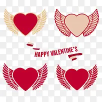 4款情人节翅膀爱心-空若网 4款情人节翅膀爱心-空若网