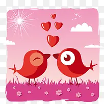 情人节爱心小鸟-空若网 情人节爱心小鸟-空若网