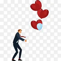 情人节卡通男士爱心表白-空若网 情人节卡通男士爱心表白-空若网