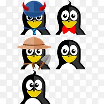 五只卡通企鹅-空若网 五只卡通企鹅-空若网