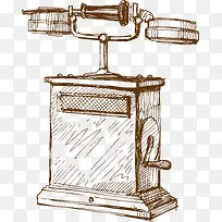 卡通手绘复古电话-空若网 卡通手绘复古电话-空若网