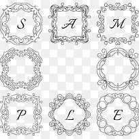 矢量简约复古边框-空若网 矢量简约复古边框-空若网