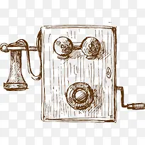 卡通手绘复古电话-空若网 卡通手绘复古电话-空若网