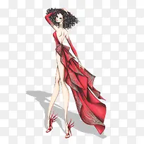 手绘女装设计插画稿-空若网 手绘女装设计插画稿-空若网
