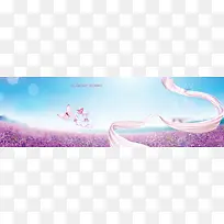 薰衣草彩带背景-空若网 薰衣草彩带背景-空若网