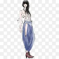 女式服装设计手绘稿-空若网 女式服装设计手绘稿-空若网