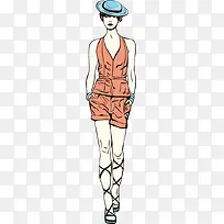 彩色手绘时尚美女-空若网 彩色手绘时尚美女-空若网