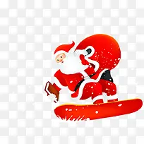 红色送礼可爱圣诞老人-空若网 红色送礼可爱圣诞老人-空若网