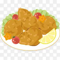 手绘食物盘子-空若网 手绘食物盘子-空若网