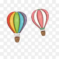 手绘热气球矢量素材-空若网 手绘热气球矢量素材-空若网