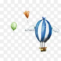 手绘水彩热气球-空若网 手绘水彩热气球-空若网