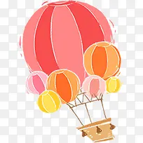 手绘水彩风格热气球-空若网 手绘水彩风格热气球-空若网
