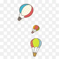 彩色手绘热气球-空若网 彩色手绘热气球-空若网