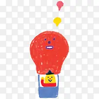 插画卡通红色热气球-空若网 插画卡通红色热气球-空若网