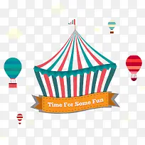 创意马戏团帐篷和热气球矢量素材-空若网 创意马戏团帐篷和热气球矢量素材-空若网