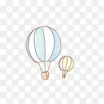 手绘线条热气球-空若网 手绘线条热气球-空若网