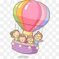 手绘彩色热气球装饰-空若网 手绘彩色热气球装饰-空若网