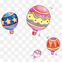 手绘彩色花纹热气球-空若网 手绘彩色花纹热气球-空若网